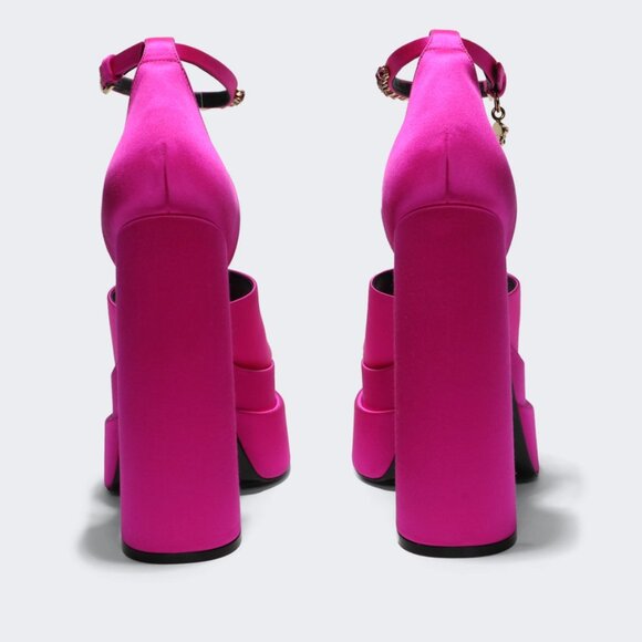 NWT Versace Medusa Aevitas Deep Pink Platform Sandals 🎀 Size 39/9 - Picture 5 of 12